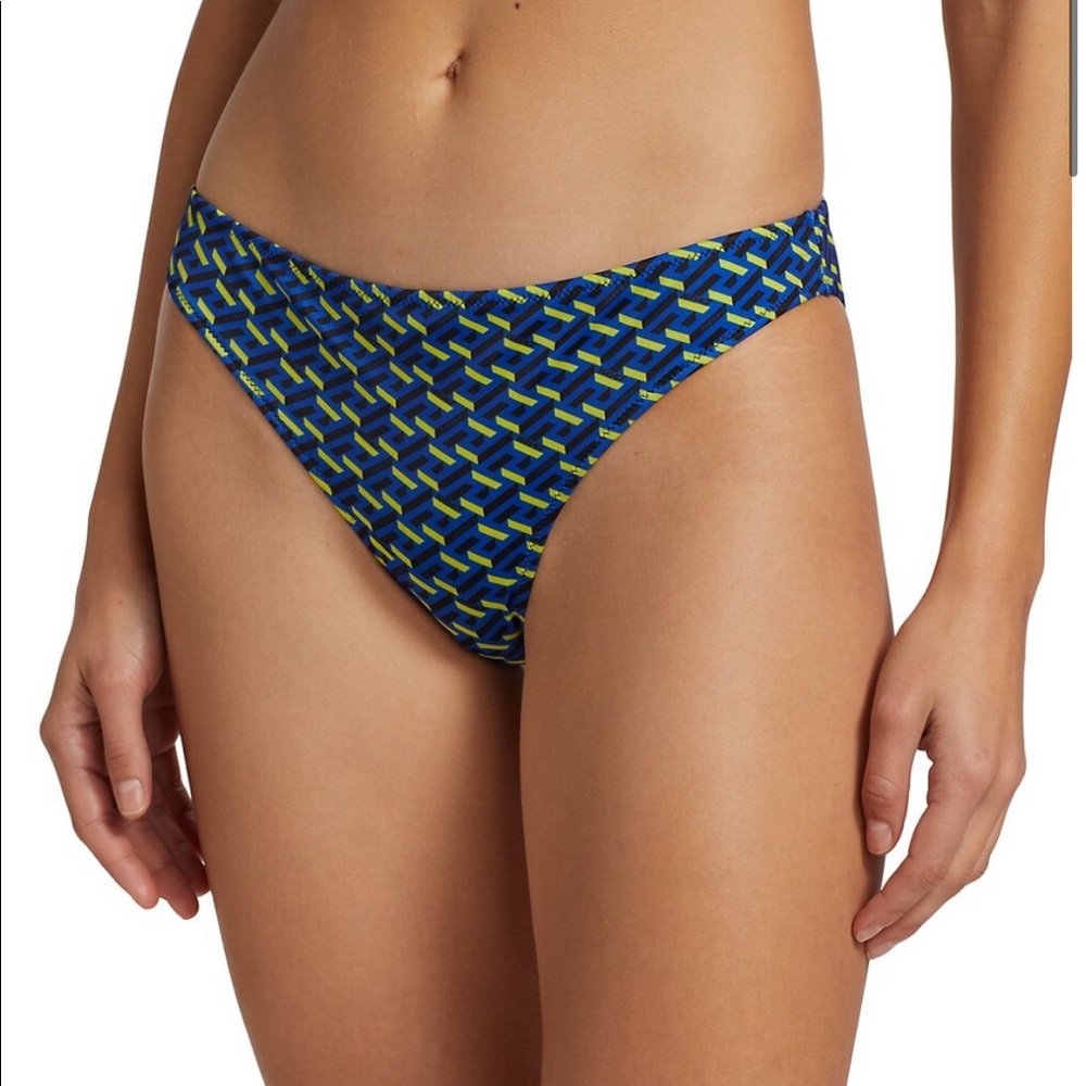 Versace Printed Low-Rise Bikini Bottom